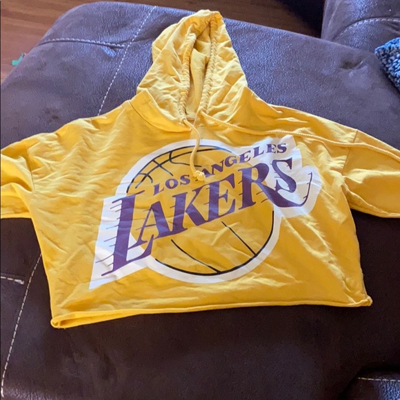 lakers crop hoodie